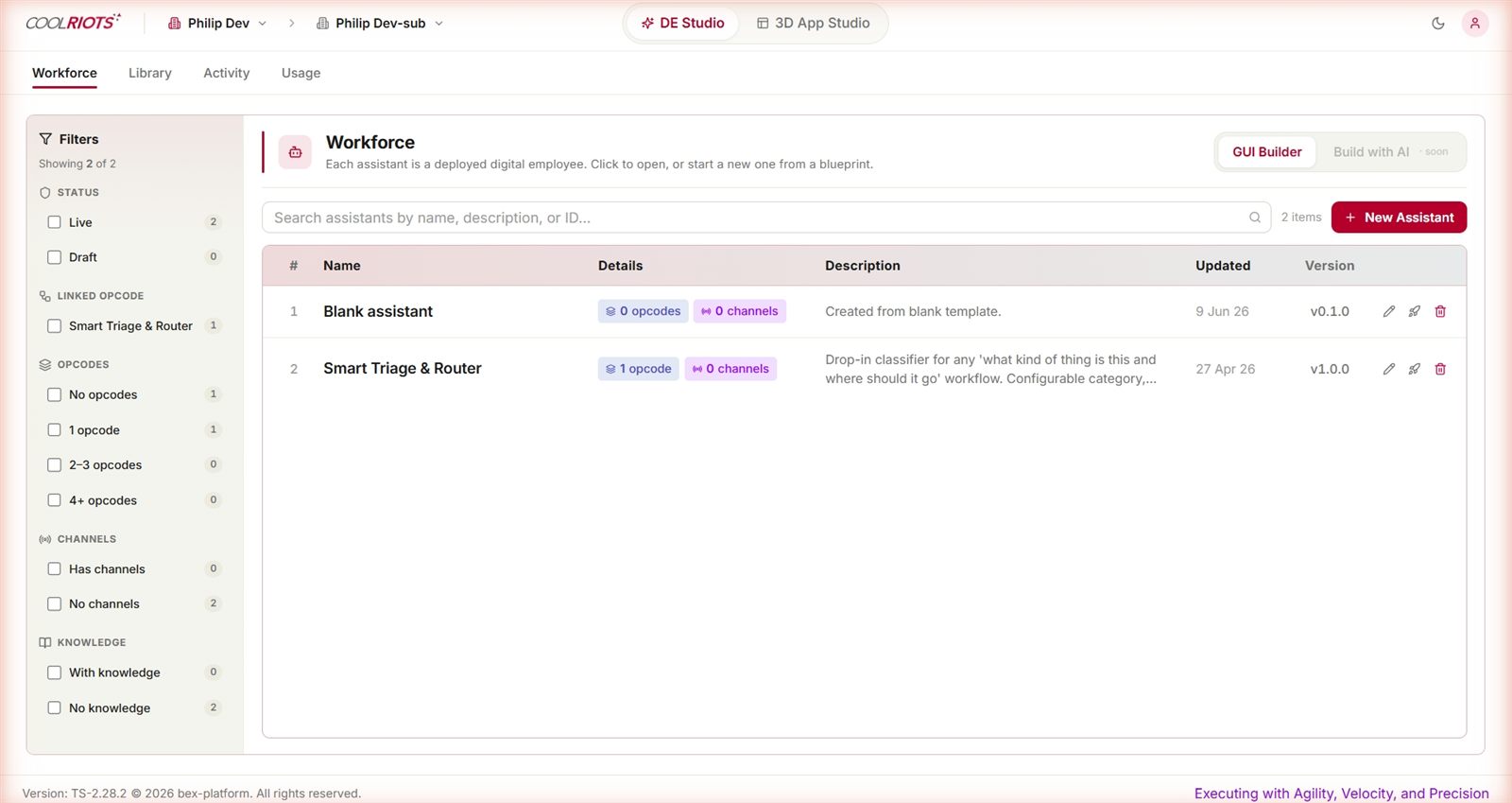 DE Studio — a workforce of Digital Employees